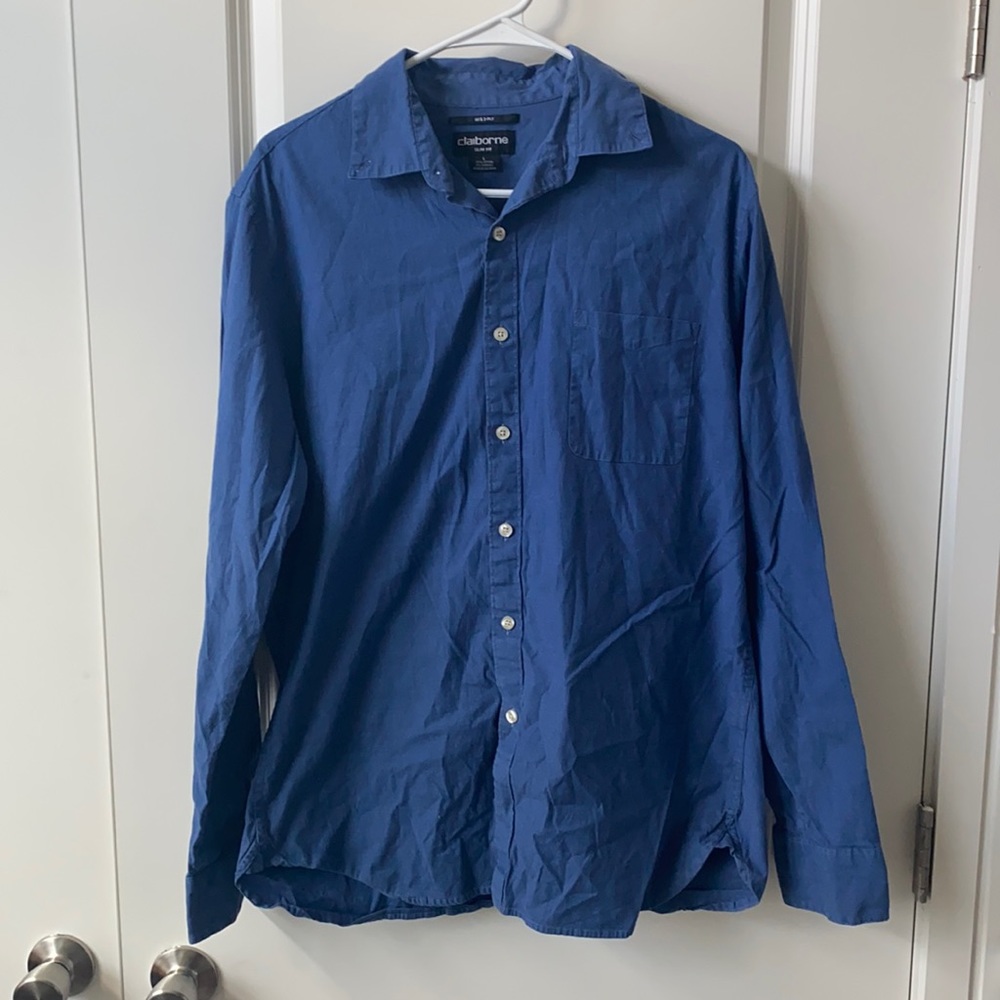 Large Claiborne Blue Button Down ( Slim Fit )